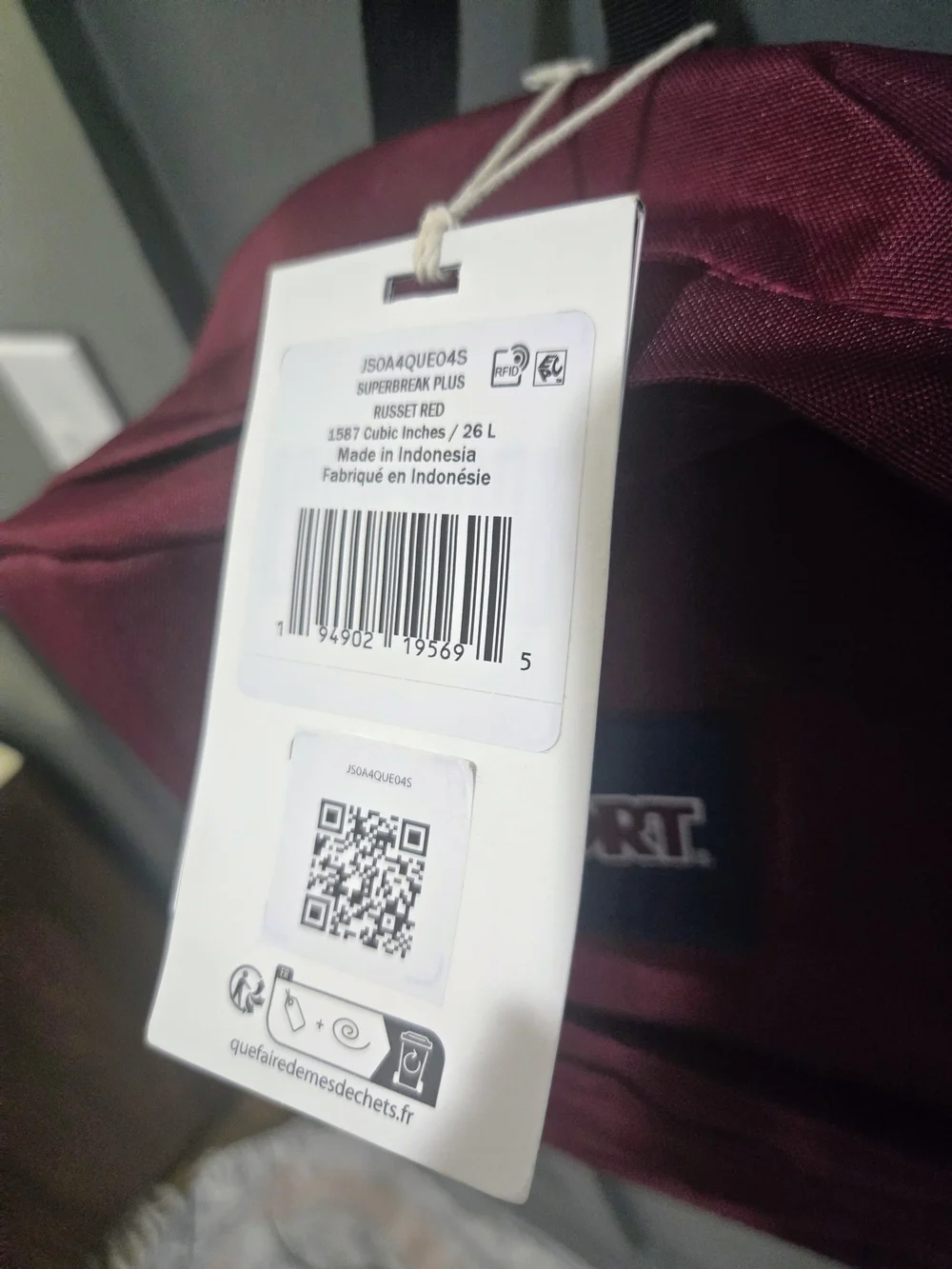 NWT JanSport SuperBreak Plus Backpack - Russet Red (26L, Laptop Sleeve)